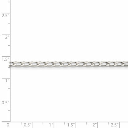 Sterlingsilber Amore La Vita Rhodiniert Poliert 3.2mm mit Karabinerverschluss Offen Glieder Charm Kette Fußkettchen