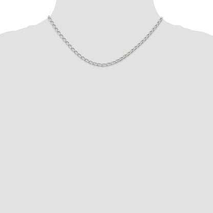 Sterlingsilber 3.2mm Offen Länglich Glieder Halskette