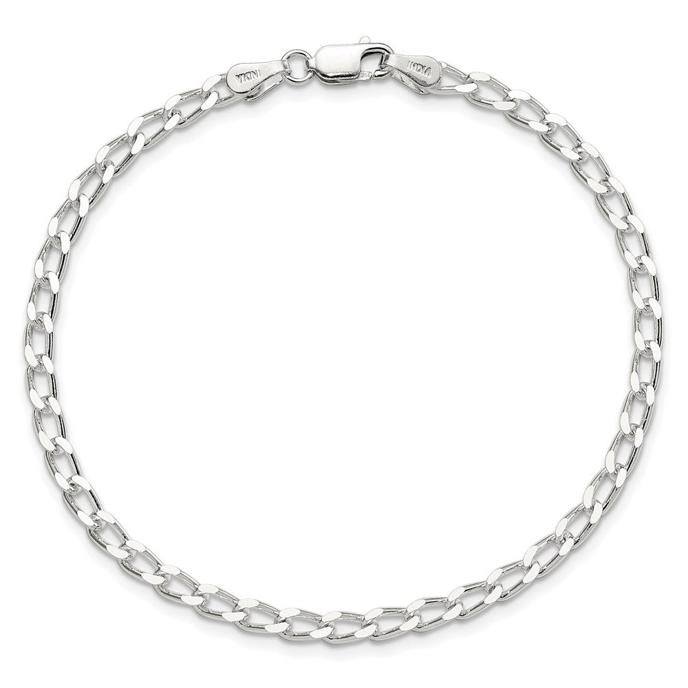Sterlingsilber 3.2mm Offen Länglich Glieder Gliederarmband