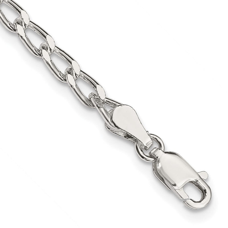 Sterlingsilber 3.2mm Offen Länglich Glieder Gliederarmband