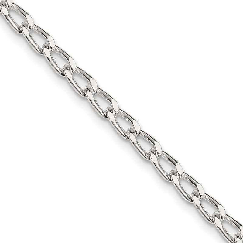 Sterlingsilber Amore La Vita Rhodiniert Poliert 3.2mm Offen Glieder mit Karabinerverschluss Kette Charm Armband