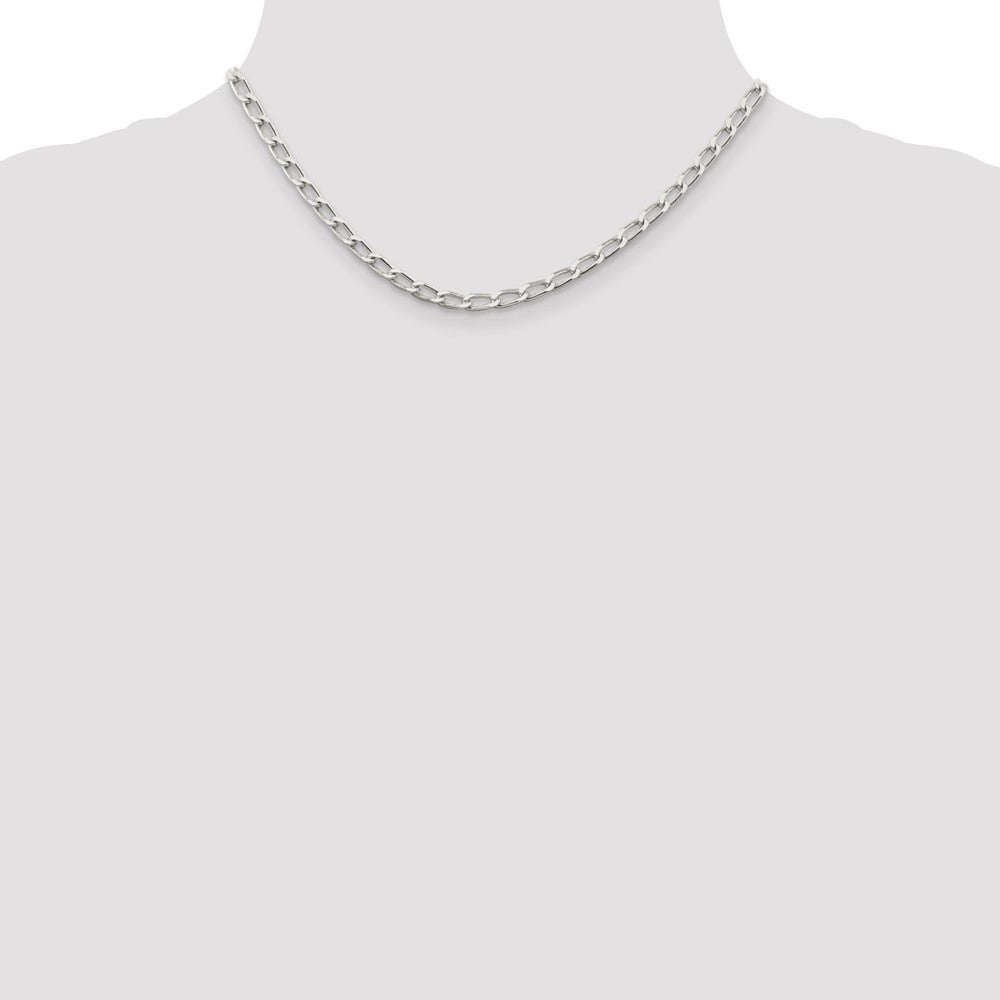 Sterlingsilber 4.3mm Offen Länglich Glieder Halskette