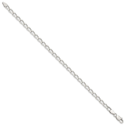 Sterlingsilber 4.3mm Offen Länglich Glieder Gliederarmband