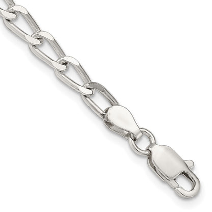 Sterlingsilber 4.3mm Offen Länglich Glieder Gliederarmband