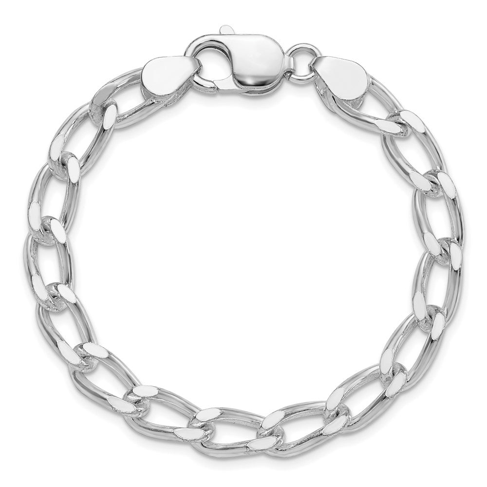 7 Zoll Sterlingsilber Poliert 7mm Offen Glieder Gliederarmband