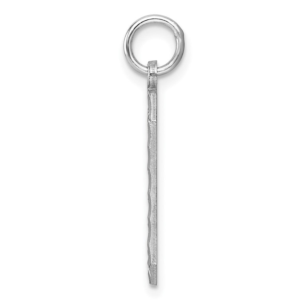 Sterlingsilber Rhodiniert Groß Diamantiert #0 Charm