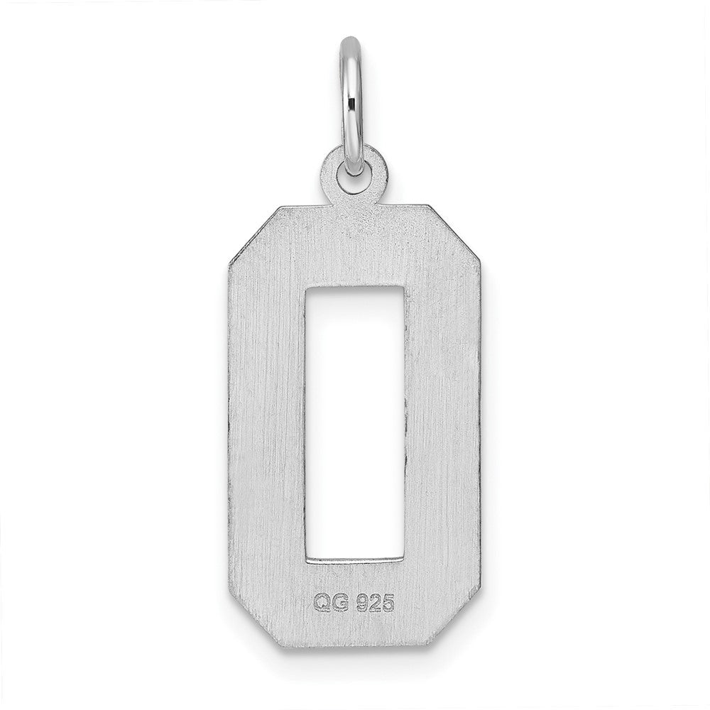 Sterlingsilber Rhodiniert Groß Diamantiert #0 Charm