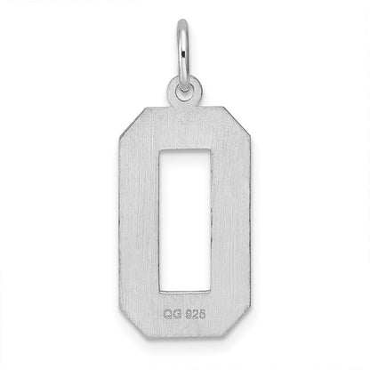 Sterlingsilber Rhodiniert Groß Diamantiert #0 Charm