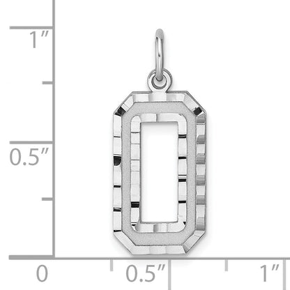 Sterlingsilber Rhodiniert Groß Diamantiert #0 Charm