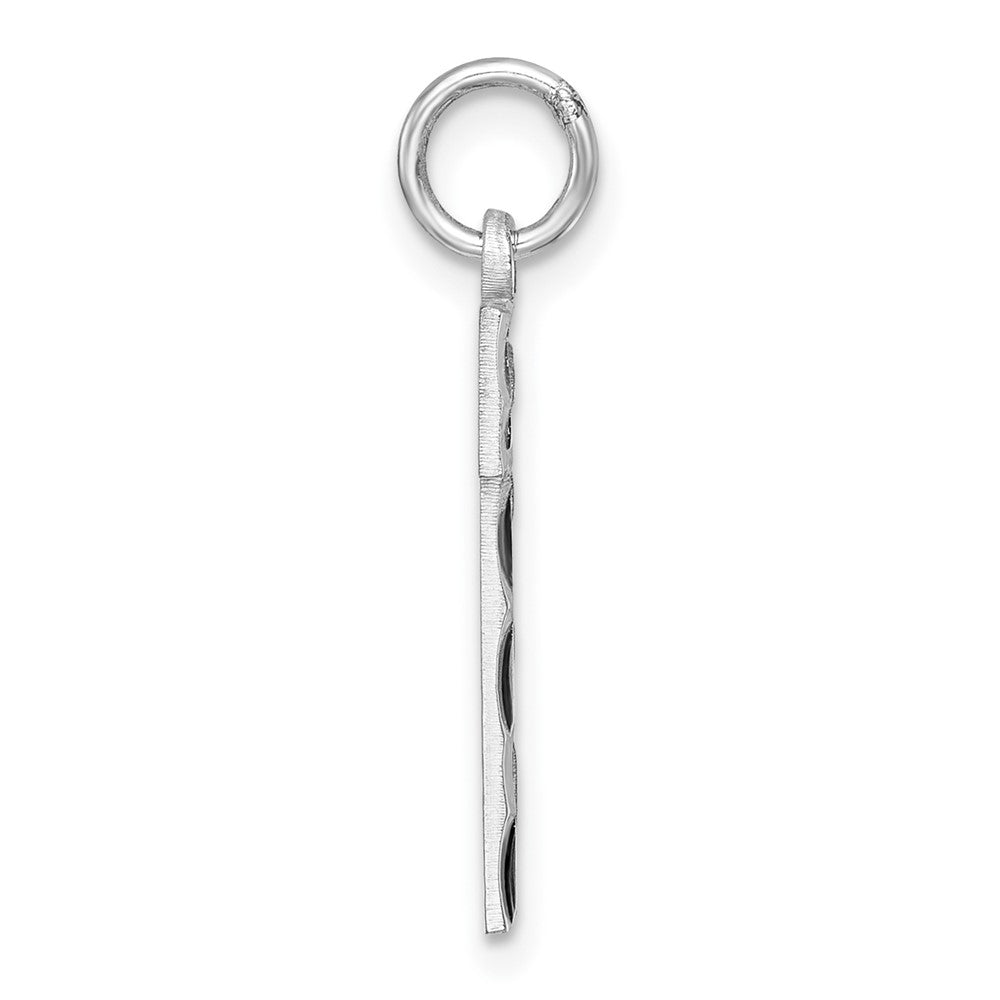 Sterlingsilber Rhodiniert Groß Diamantiert #1 Charm