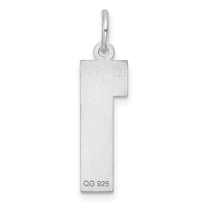 Sterlingsilber Rhodiniert Groß Diamantiert #1 Charm