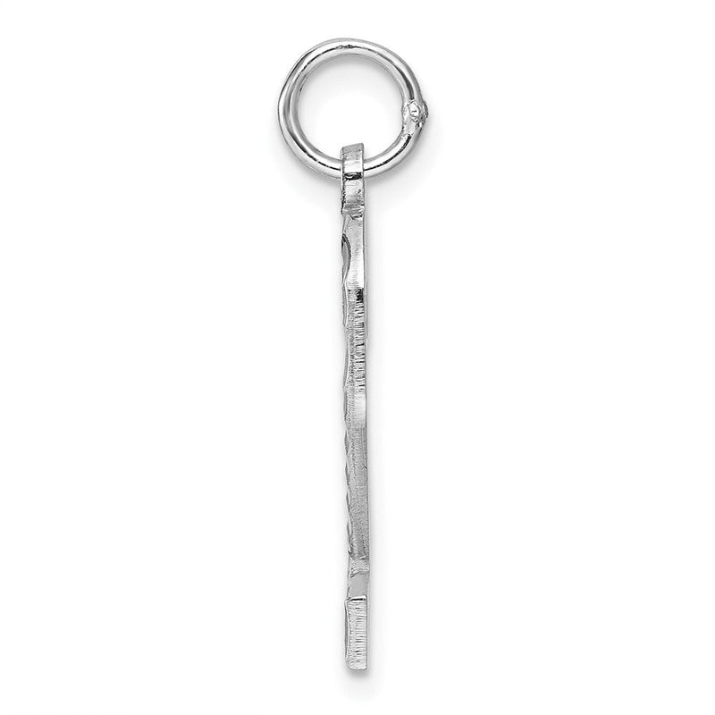 Sterlingsilber Rhodiniert Groß Diamantiert #2 Charm