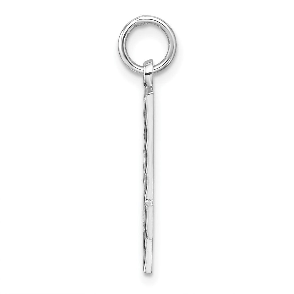 Sterlingsilber Rhodiniert Groß Diamantiert #4 Charm