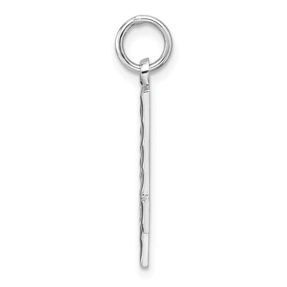Sterlingsilber Rhodiniert Groß Diamantiert #4 Charm