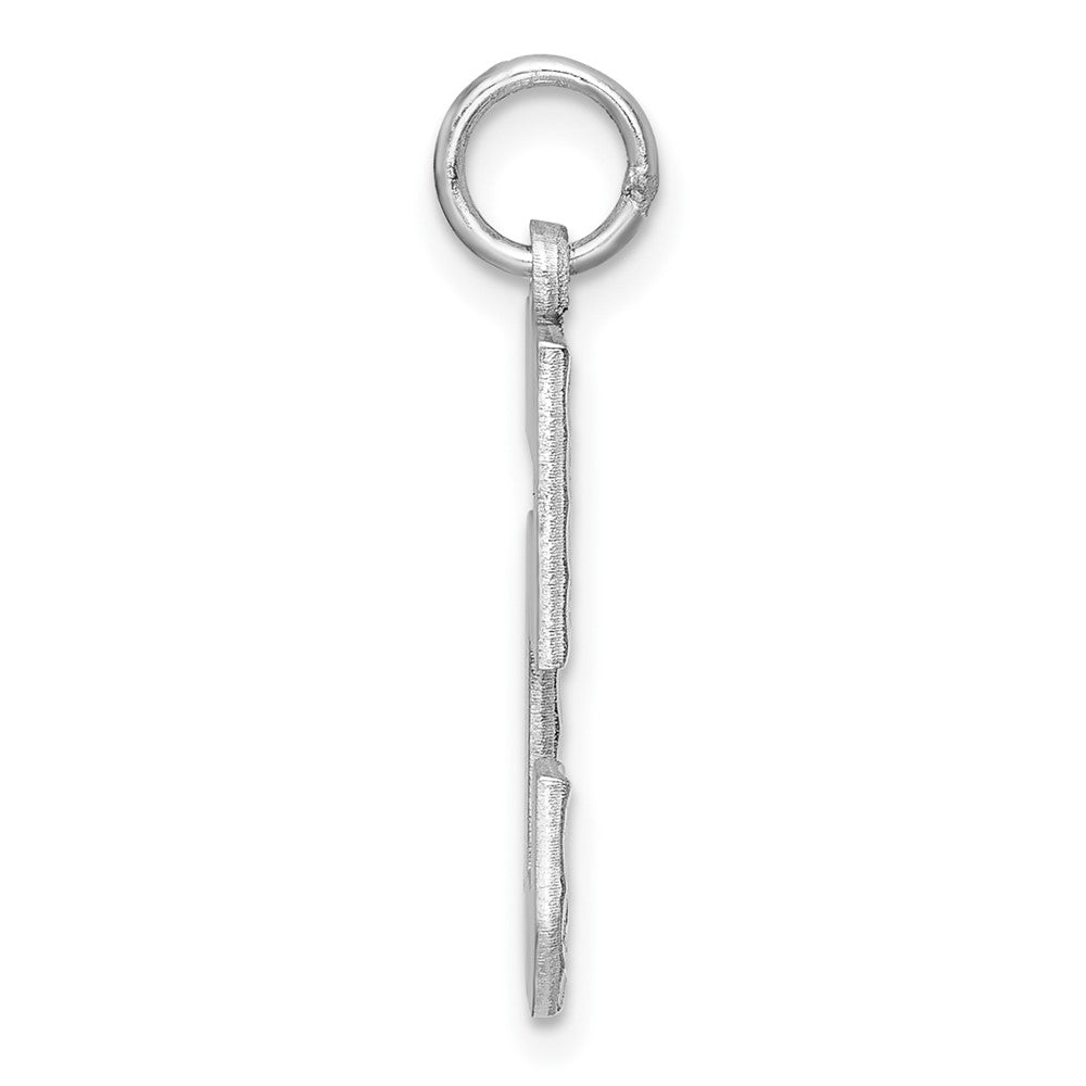 Sterlingsilber Rhodiniert Groß Diamantiert #5 Charm