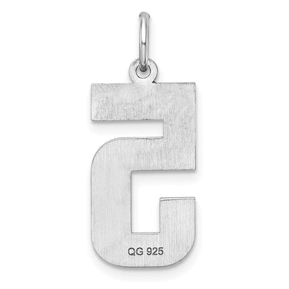 Sterlingsilber Rhodiniert Groß Diamantiert #5 Charm