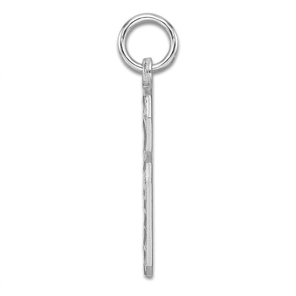Sterlingsilber Rhodiniert Groß Diamantiert #6 Charm