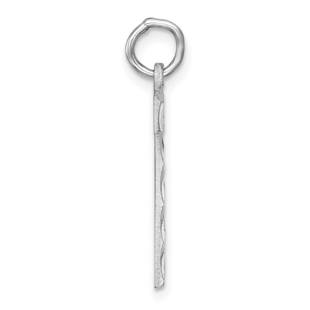Sterlingsilber Rhodiniert Groß Diamantiert #7 Charm