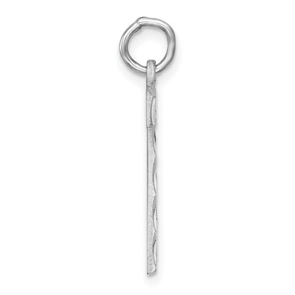 Sterlingsilber Rhodiniert Groß Diamantiert #7 Charm