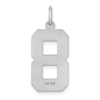 Sterlingsilber Rhodiniert Groß Diamantiert #8 Charm