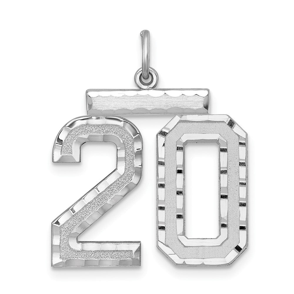 Sterlingsilber Rhodiniert Groß #20 Charm