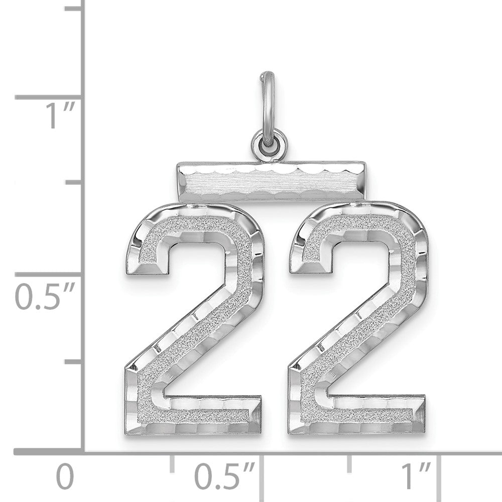 Sterlingsilber Rhodiniert Groß #22 Charm