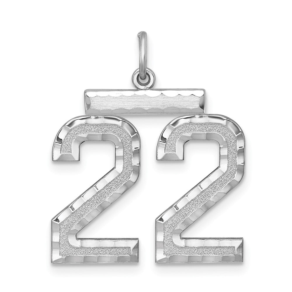 Sterlingsilber Rhodiniert Groß #22 Charm
