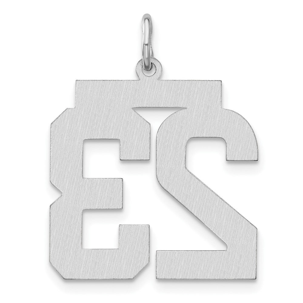 Sterlingsilber Rhodiniert Groß #23 Charm