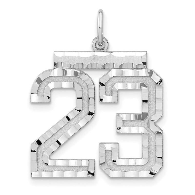 Sterlingsilber Rhodiniert Groß #23 Charm