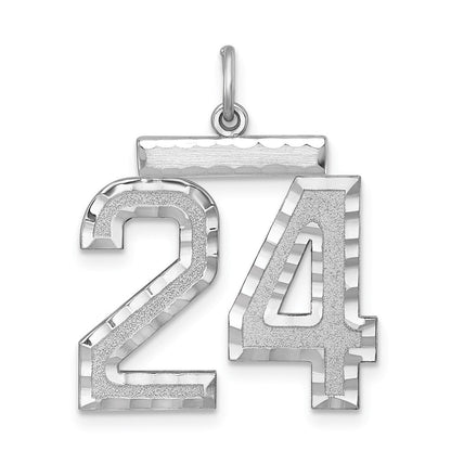 Sterlingsilber Rhodiniert Groß #24 Charm