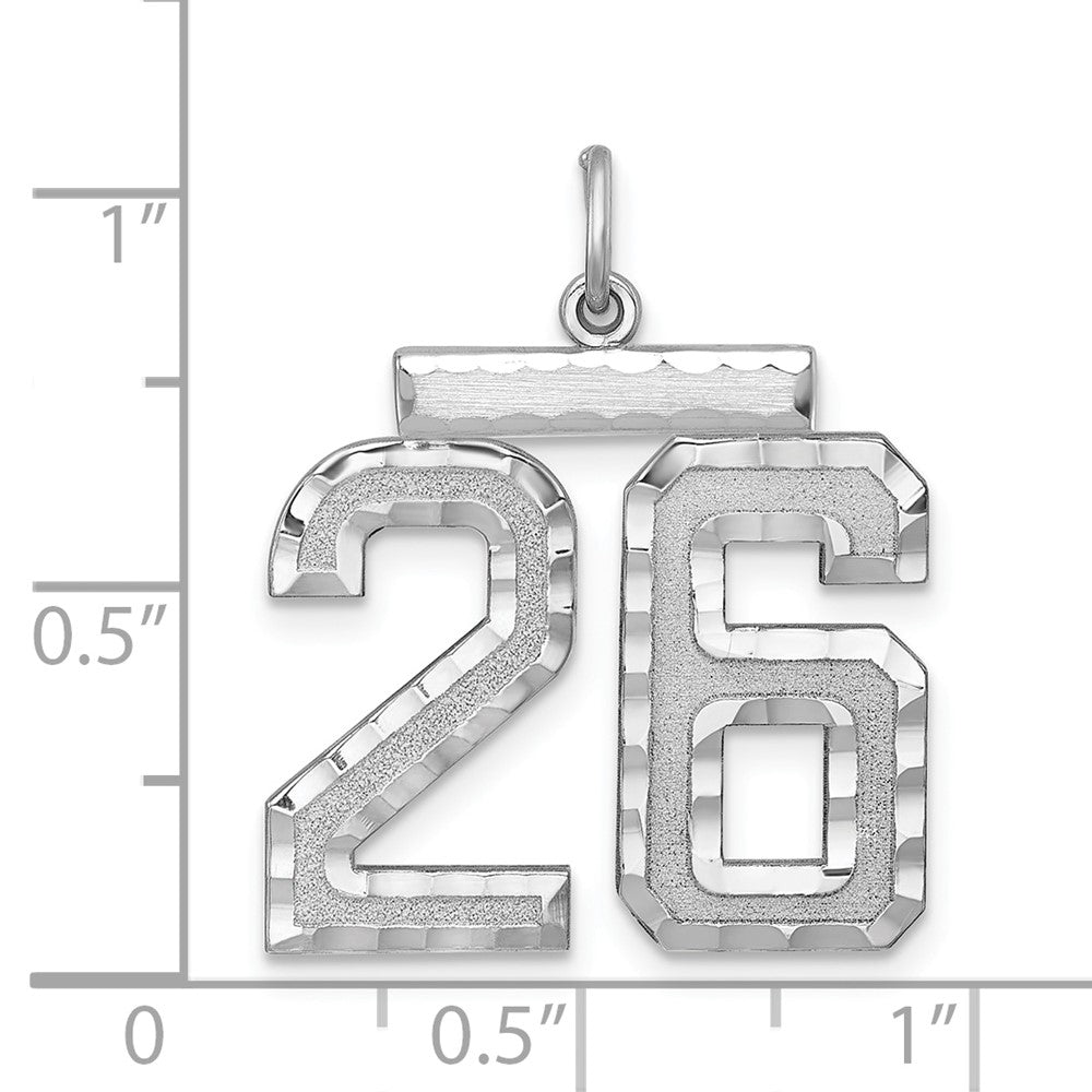 Sterlingsilber Rhodiniert Groß #26 Charm