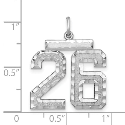 Sterlingsilber Rhodiniert Groß #26 Charm
