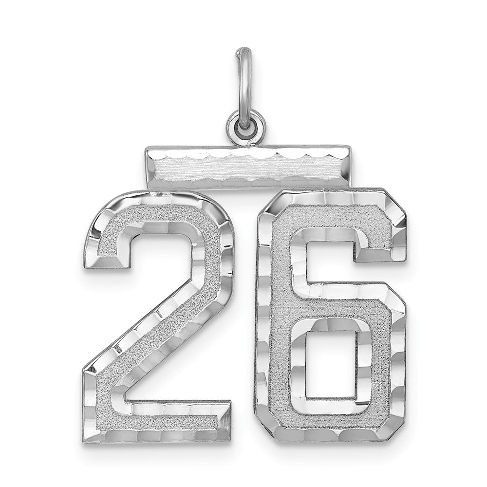 Sterlingsilber Rhodiniert Groß #26 Charm