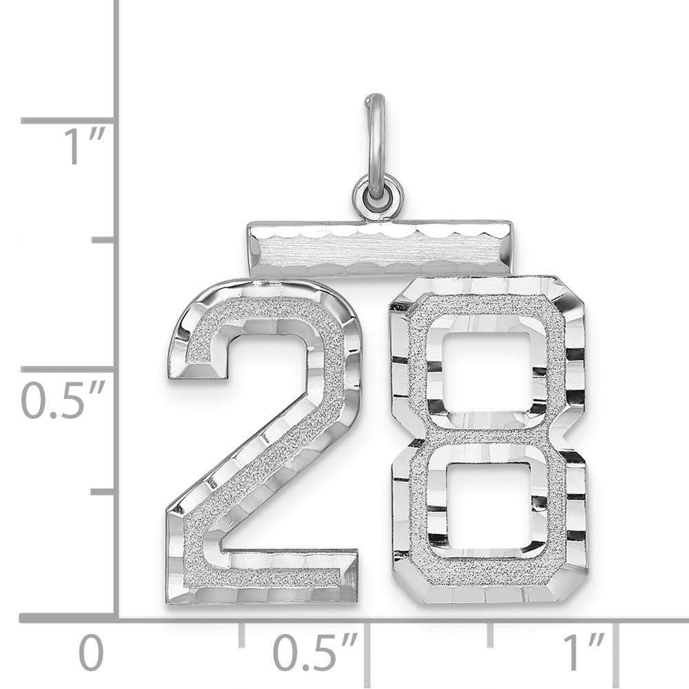Sterlingsilber Rhodiniert Groß #28 Charm