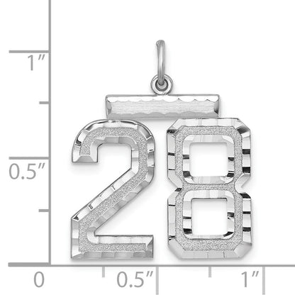 Sterlingsilber Rhodiniert Groß #28 Charm