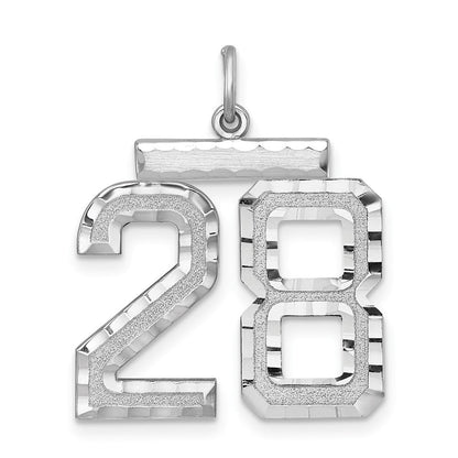 Sterlingsilber Rhodiniert Groß #28 Charm