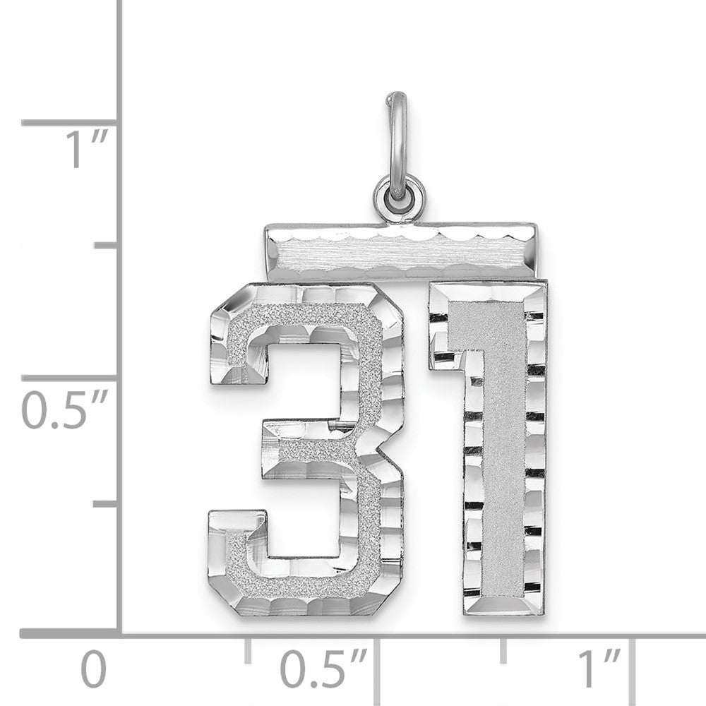 Sterlingsilber Rhodiniert Groß #31 Charm