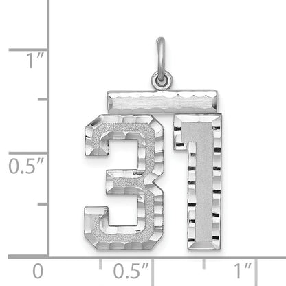 Sterlingsilber Rhodiniert Groß #31 Charm