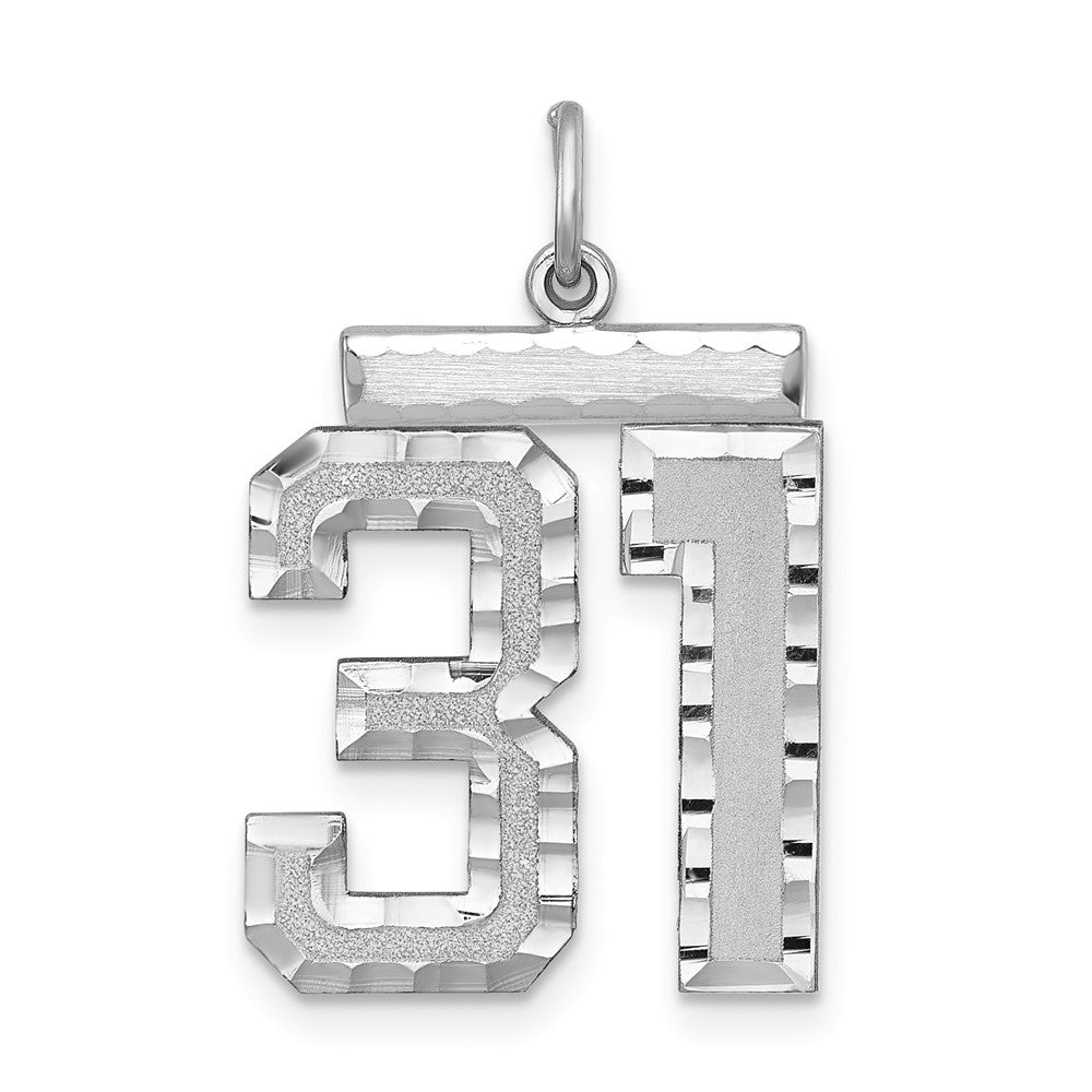 Sterlingsilber Rhodiniert Groß #31 Charm