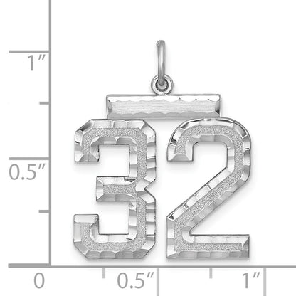 Sterlingsilber Rhodiniert Groß #32 Charm