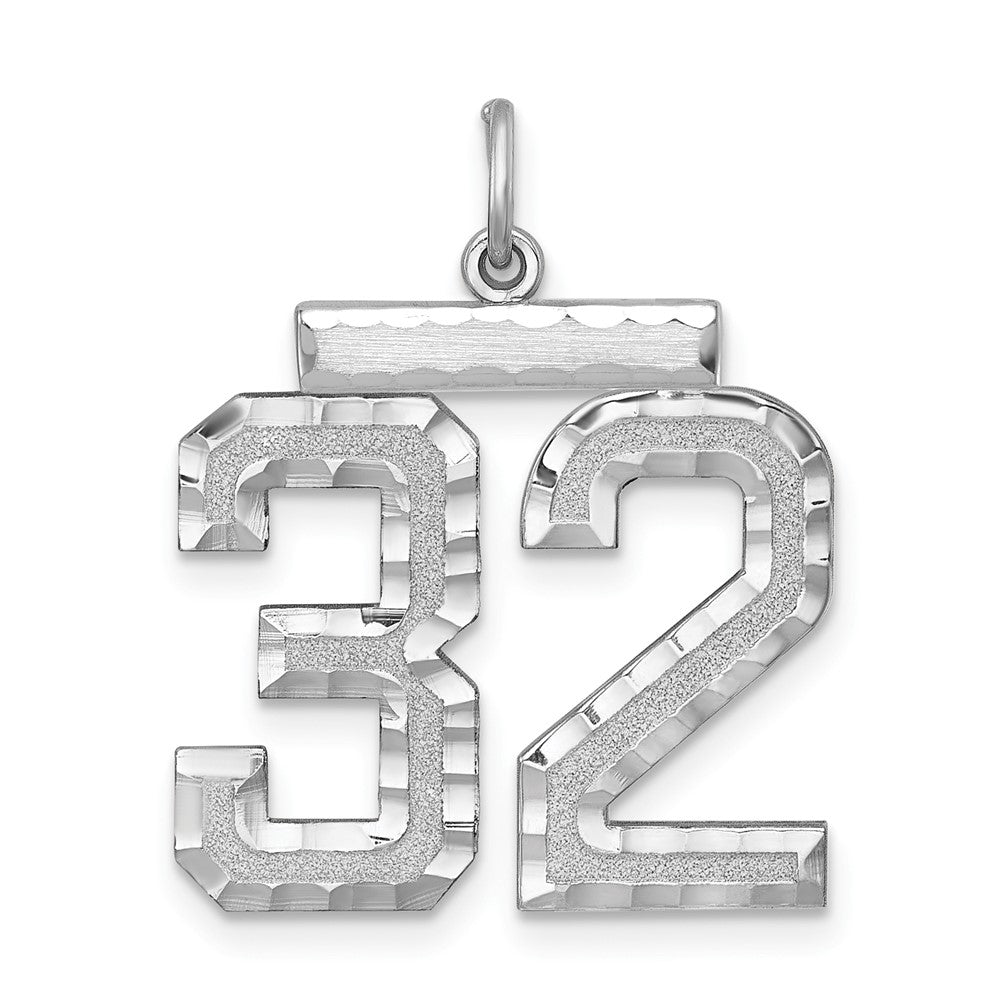 Sterlingsilber Rhodiniert Groß #32 Charm