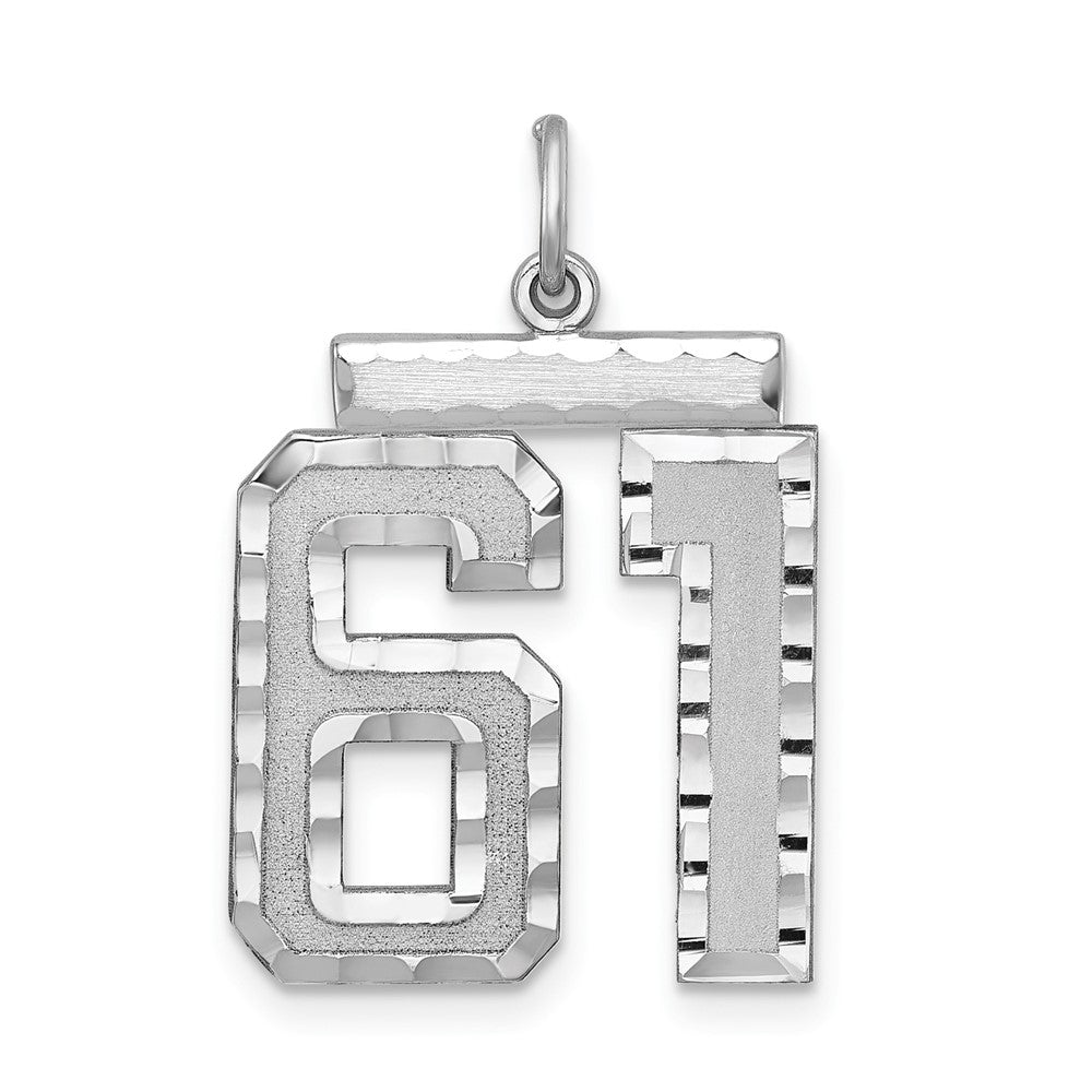 Sterlingsilber Rhodiniert Groß #61 Charm