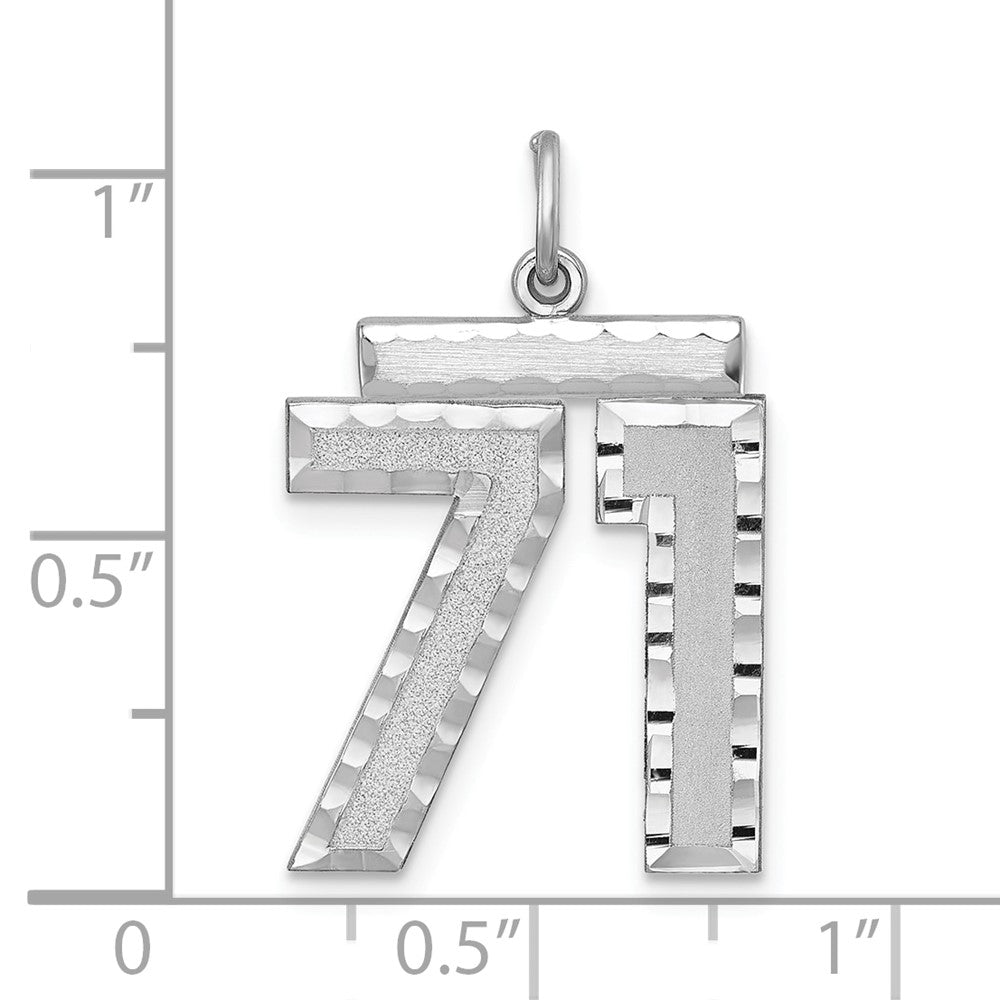Sterlingsilber Rhodiniert Groß #71 Charm
