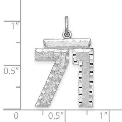 Sterlingsilber Rhodiniert Groß #71 Charm