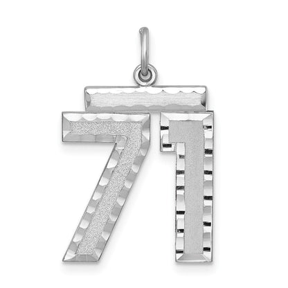 Sterlingsilber Rhodiniert Groß #71 Charm