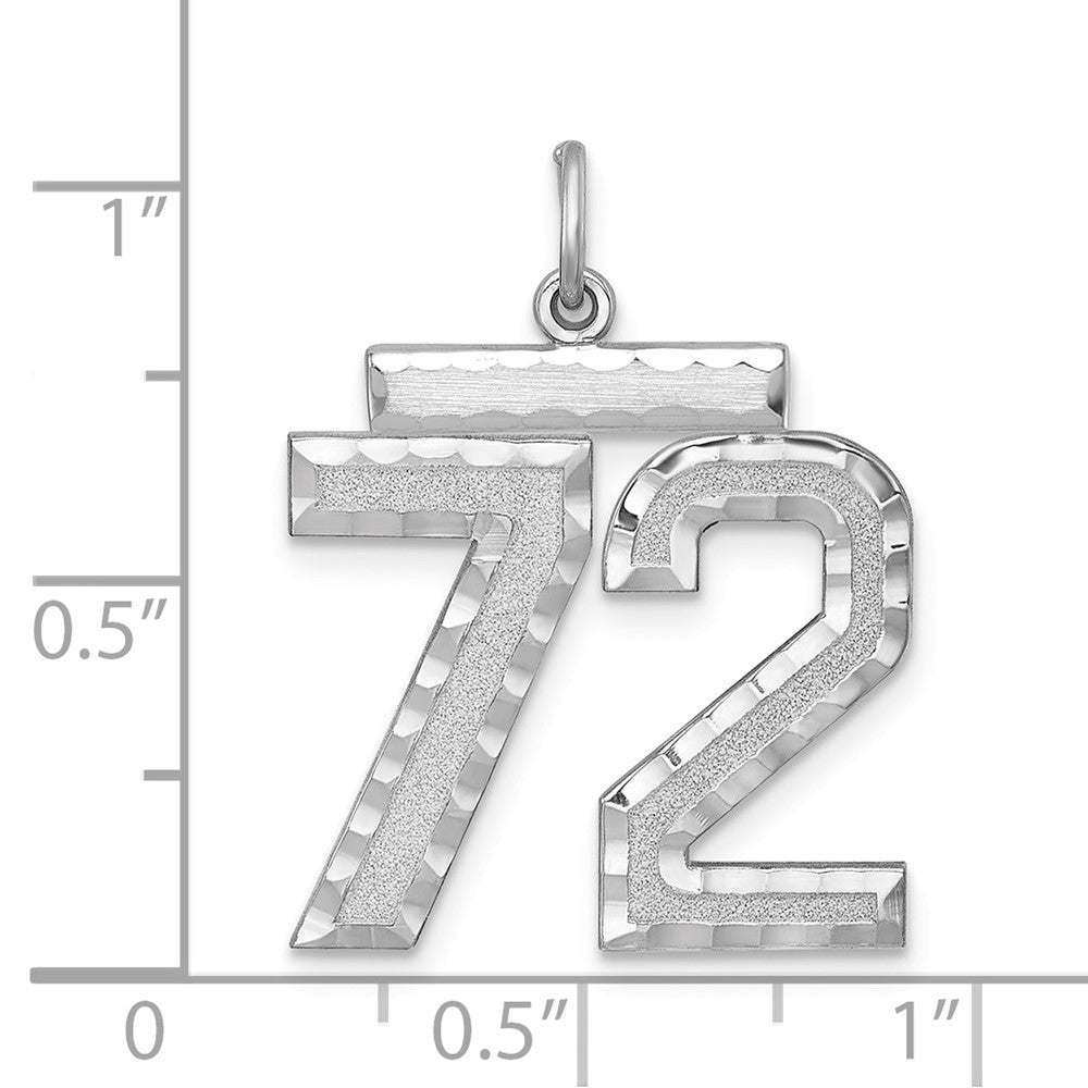 Sterlingsilber Rhodiniert Groß #72 Charm