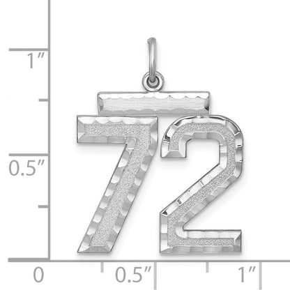 Sterlingsilber Rhodiniert Groß #72 Charm