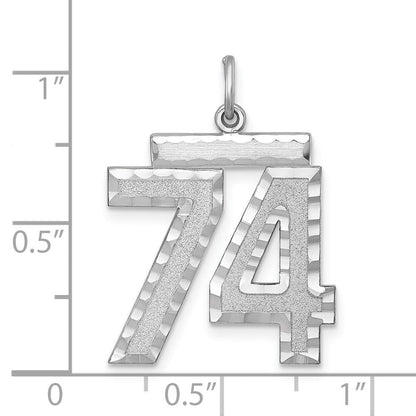 Sterlingsilber Rhodiniert Groß #74 Charm
