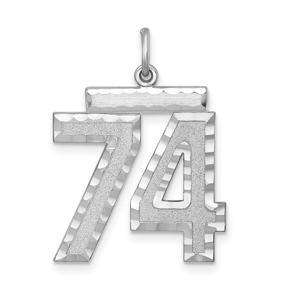 Sterlingsilber Rhodiniert Groß #74 Charm