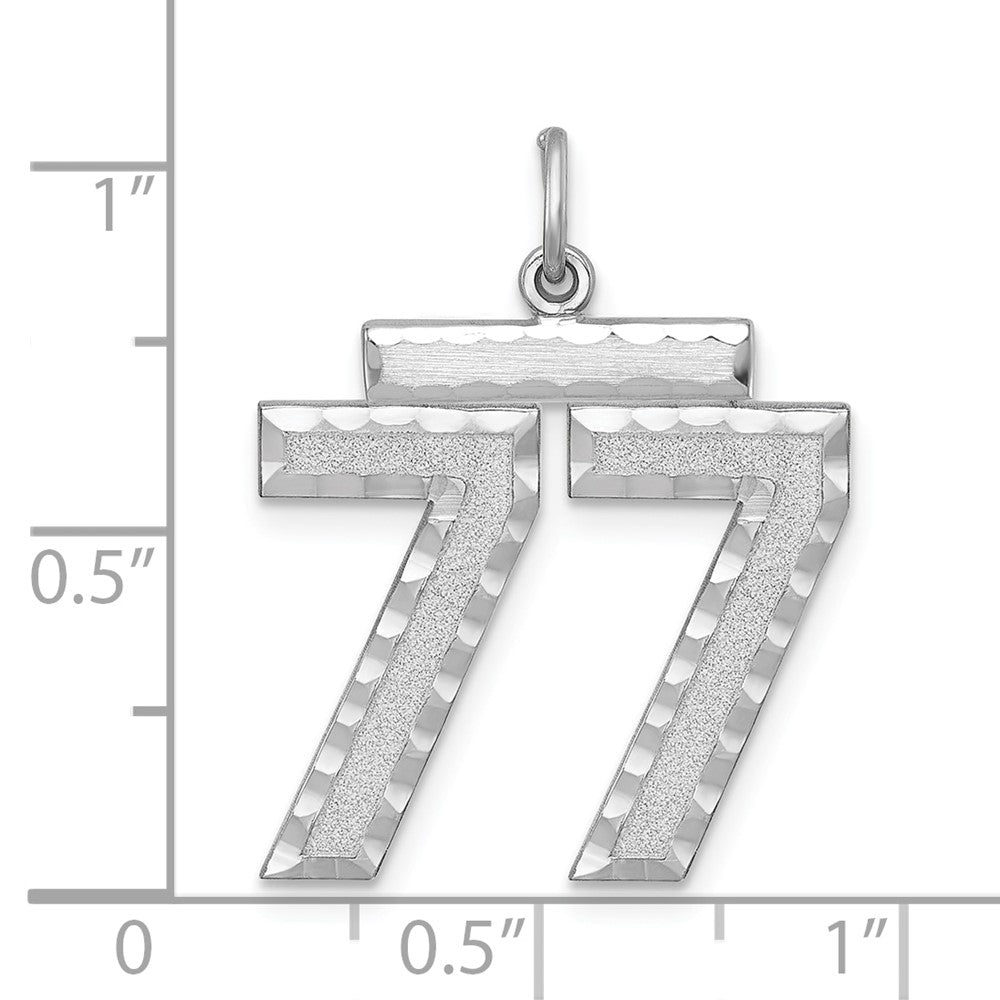 Sterlingsilber Rhodiniert Groß #77 Charm